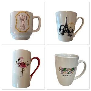 Assorted Ceramic Mugs Set of 4